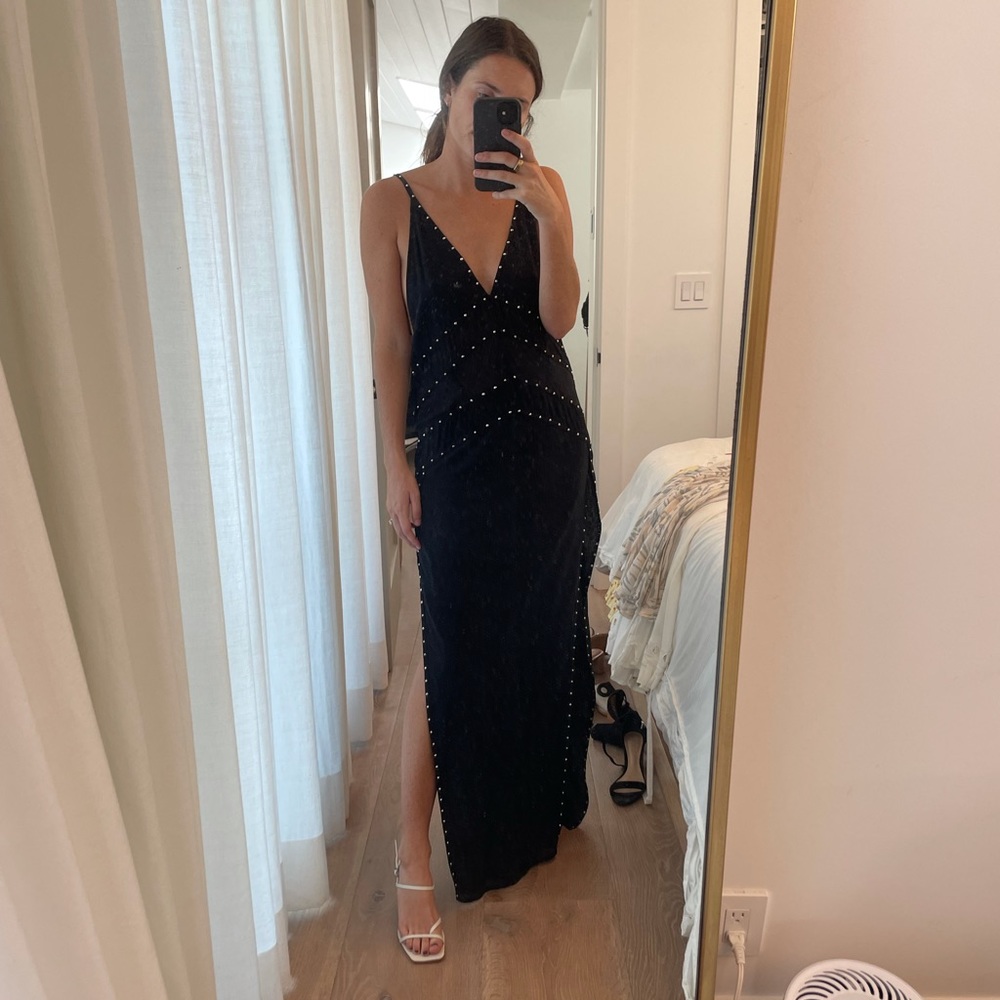 INDAH rare studded black maxi dress - S